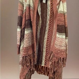 Maurices Brown and Cream Knit Cardigan